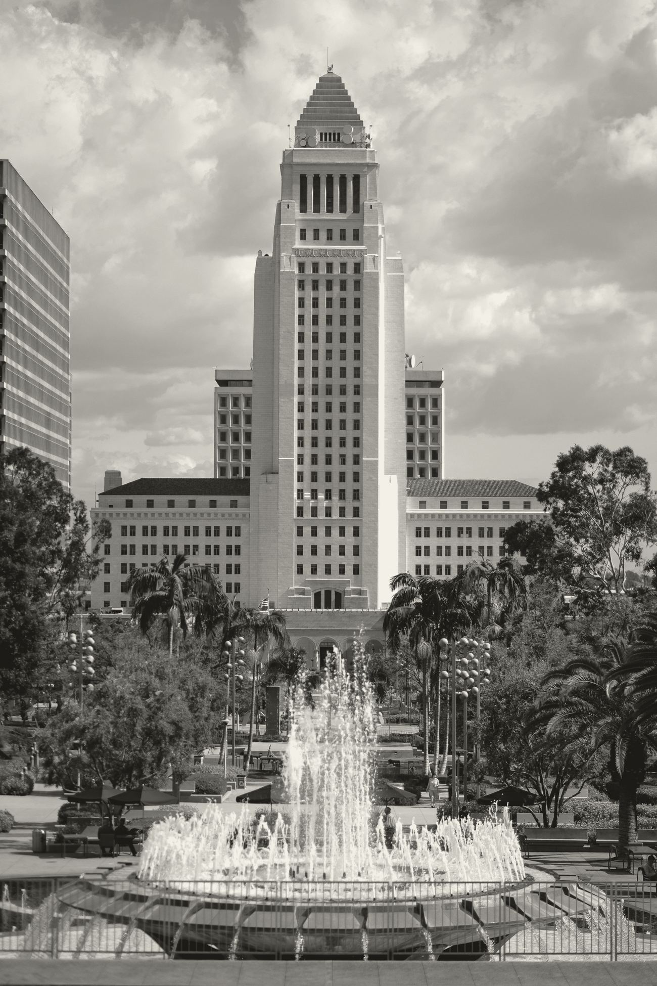 Los Angeles City Hall photographed from below