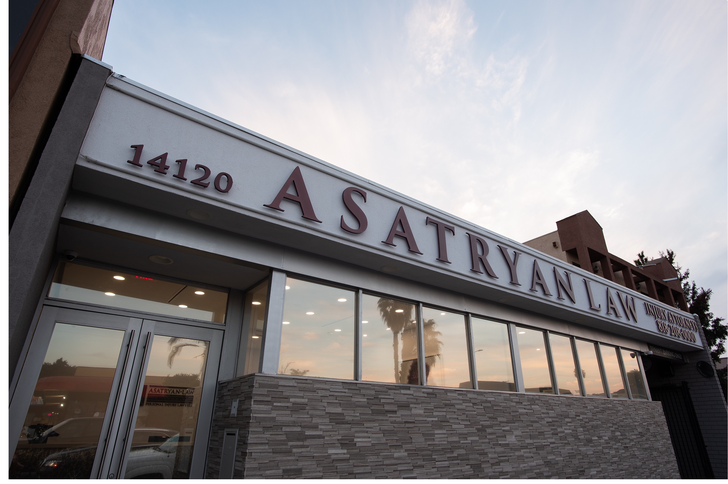 Exterior of the Asatryan Law office at 14120 Victory Boulevard in Van Nuys